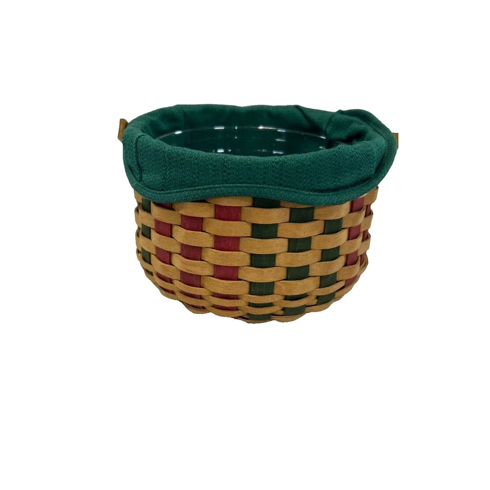 2003 Longaberger Christmas Collection Caroling Basket w/Liner & Protector
